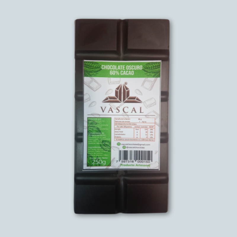 Chocolateros.net - Vascal Chocolate - Tableta de chocolate oscuro 60% cacao